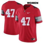 Women's NCAA Ohio State Buckeyes Justin Hilliard #47 College Stitched 2018 Spring Game No Name Authentic Nike Red Football Jersey MA20R23TD